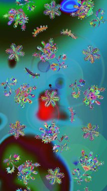 Çiçekli el çizimi çizimi deseni. Modern gösterişli mavi raster arka plan duvar kağıdı çizimi klasik çizgili iz sürme desenli çiçekler, çiçekli süsler.