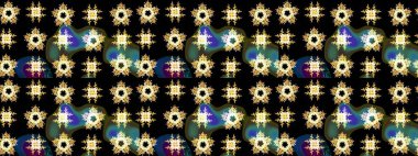 Renkli arka planda izole edilmiş kar tanelerinin düz tasarımı. Kar taneleri arka planda. Kar taneleri deseni. Raster illüstrasyonu. Kar tanesi süslemeli desen.