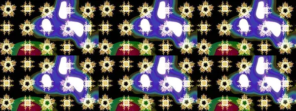 Düz Çiçek Elementleri Tasarımı. Sevimli çiçek raster deseni. Siyah renkli çiçekler. Renkli Bahar Teması çizim şablonu.