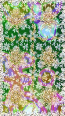 Barok tarzında duvar kağıdı tasarımı için kusursuz damaske deseni arkaplanı. Altın elementlerle nötr renklerde altın desen. Süslü raster dekorasyonu.