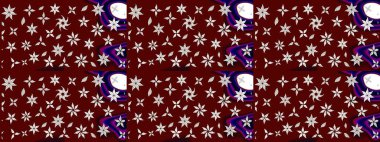 Raster illüstrasyonu. Güzel kumaş deseni. Raster illüstrasyonundaki çiçek desenli çizim. Kırmızı renklerde.