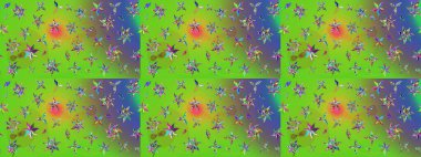 Raster deseni. Çiçekli çiçek deseni, suluboya. Süslü kumaş deseni.