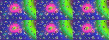 Çiçekli eskiz deseni. Suluboya çizimi. El çizimi. Mavi renkte çiçekler.