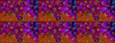 Hediye ambalaj kağıdı, tebrik kartları, posterler ve pankart tasarımı. Kahverengi renkli çiçekler. Raster düz çiçek çizim deseni.