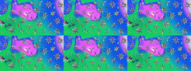 Küçük çiçekte güzel bir çiçek deseni var. Çiçekli çiçek deseni, suluboya. Raster deseni.