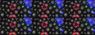 Moda baskıları için zarif bir şablon. Halk tarzı. Parlak renkli çiçekleri ve gri renkli yaprakları olan harika bir çiçek deseni. Modern çiçek arkaplanı.