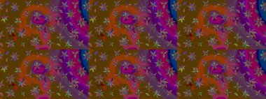 Klasik taslak çizimi. Raster çiçek izi. Çiçek rengi eskiz deseni.