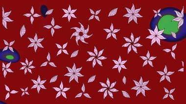 Kibarca, kırmızı renkte yaz çiçekleri. Raster deseni. Küçük çiçekteki sevimli çiçek deseni. Raster illüstrasyonu.