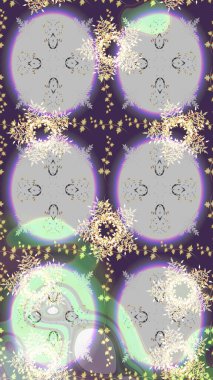 Raster illüstrasyonu. El çizimi. Çiçekli, yapraklı, çiçeksiz çiçek desenli..