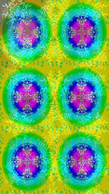 Kumaş veya Duvar Kağıdı Tasarımı. Stilize Çiçekler. Mandalas 'ın dekoratif dokusu. Lace Snowflakes 'in etnik kökü. Folk Style. Tekstil için Lacy Fashion Print. Raster illüstrasyonu.