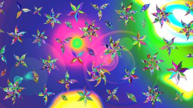 Çiçekli çizim şekli. Mavi renkli çiçekler. Düz Çiçek Elementleri Tasarımı. Renkli Bahar Teması çizim şablonu.