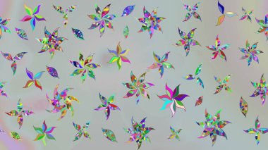 Raster illüstrasyonu. Çiçek deseni. Chichi 'nin kumaş kalıbını çiz. Renkli Bahar Teması eskiz kalıbı. Düz Çiçek Elementleri Tasarımı.