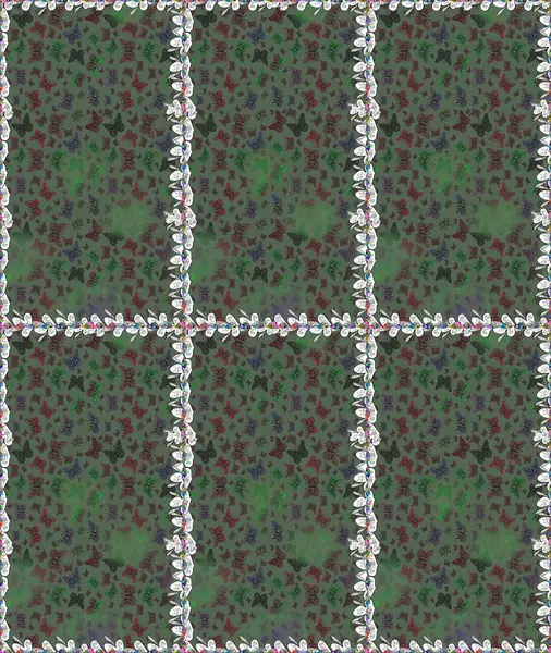 Şirin Raster çizimi. Kelebekler eskizi yeşil renklerle çizerler. Web sayfası arkaplanları, duvar kağıtları, tekstil, yüzey dokuları için mükemmel.