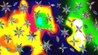 Sarı renkli çiçekler. Tropik çiçekler. Gömlek çizimi Arkaplan Deseni.