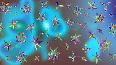 Çiçekli eskiz arkaplanı. Düz Çiçek Elementleri Tasarımı. Renkli Bahar Teması eskiz kalıbı. Çocuk stili.