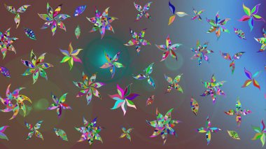 Çiçek buketleriyle klasik bir eskiz şekli. Kahverengi renklerde. Raster illüstrasyonu.