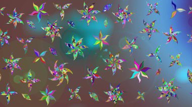 Suluboya resim taklit Raster çizimi. Klasik çiçekler. El çizimi, soyut ve süslü elementler. Kahverengi renkli. Yaz çiçekleri teması.