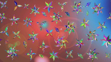 Çiçekler suluboya eskiz deseni. Raster Stili kumaş deseni.