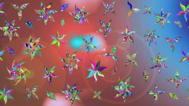 Düz Çiçek Elementleri Tasarımı. Pembe renkli çiçekler. Renkli Bahar Teması eskiz kalıbı. Sevimli çiçek raster deseni.