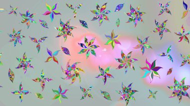 Gri yapraklı yabani çiçekler. Eskiz arkaplan modeli. Suluboya, elle çizilmiş. Raster illüstrasyonu.