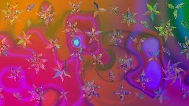 Suluboya tarzında mor renkli çiçekler. Raster illüstrasyonunda çiçek deseni çizimi.