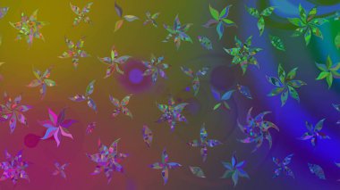 Raster illüstrasyonu. Düz Çiçek Elementleri Tasarımı. Çiçek deseni. Chichi 'nin kumaş kalıbını çiz. Renkli Bahar Teması çizim şablonu.