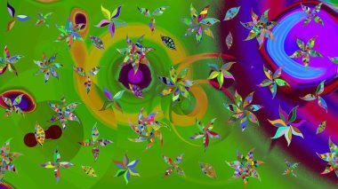 Taslak desenli, modaya uygun kumaş deseni. Renkli Bahar Teması eskiz kalıbı. Raster illüstrasyonu. Düz Çiçek Elementleri Tasarımı. Şirin çiçek elementleri..