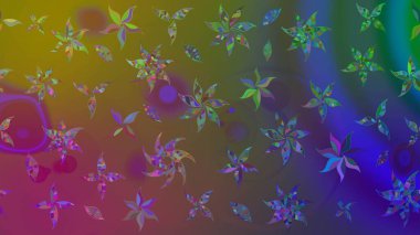 Kahverengi renkli çiçekler. Raster illüstrasyonu. Çizim çiçek deseni duvar kağıdı için kullanılabilir.