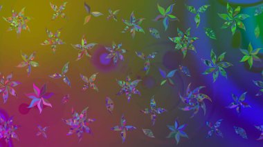 Hediye ambalaj kağıdı, tebrik kartları, posterler ve pankart tasarımı. Kahverengi renkli çiçekler. Raster düz çiçek çizim deseni.