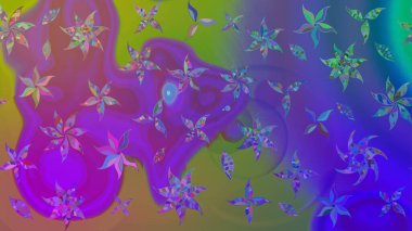 Çiçek desenli eskiz. Gömlek baskısı için çiçek boyası. Mor renkte çiçekler.