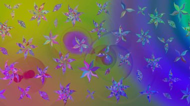 Düz Çiçek Elementleri Tasarımı. Şirin çiçek elementleri. Taslak desenli, modaya uygun kumaş deseni. Renkli Bahar Teması eskiz kalıbı. Raster illüstrasyonu.