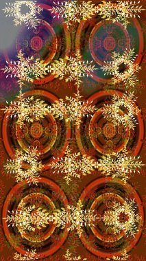 Çiçekli tebrik kartı. Çiçek arkaplan. Kahverengi, turuncu ve sarı renklerde. Suluboya çiçek buketi. Raster illüstrasyonu. Doğum günü kartı ya da düğün davetiyesi.