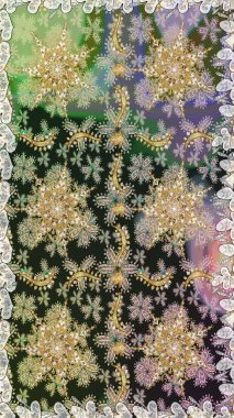 Gri renklerde kusursuz desen. Kusursuz altın desenli bukleler. Doğu tarzı arabesk tarzında altın elementler. Raster altın pürüzsüz desen.