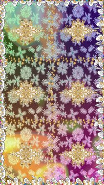 Kusursuz desenli altın elementler. Kart, duvar kağıdı, ambalaj ve tekstil için klasik tasarım. Raster illüstrasyonu. Klasik çiçek dokusu. Altın şablon. Tarafsız renklerde Royal retro.