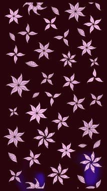 Kahverengi renkli çiçekler. Robot resim. Şirin çiçek elementleri. Raster illüstrasyonu.