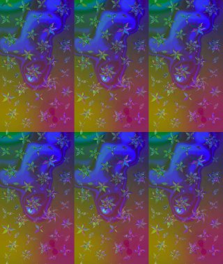 Raster. Kahverengi renkte güzel çiçekler, suluboya desenli eskiz deseni, duvar kağıdı, kart veya kumaş için fayanslı..