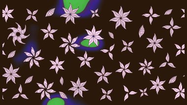 Robot resim. Raster illüstrasyonu. Küçük çiçekte sevimli çiçek deseni var..