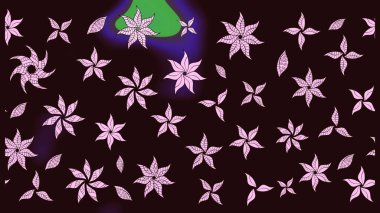 Kahverengi renkli çiçekler. Raster illüstrasyonu. Şirin çiçek elementleri. Çizim.