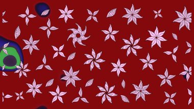 Raster illüstrasyonundaki çiçek desenli çizim. Renkli Yaz Temalı eskiz kalıbı. Kırmızı renkte çiçekler. Düz Çiçek Elementleri Tasarımı.