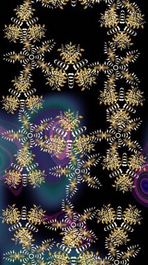 Şirin çiçekler. Çizgi çizimi kalıbı. Raster Moda kumaş deseni.