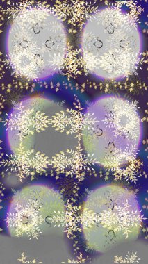 Raster illüstrasyonu. Soyut kar taneleri arkaplanda izole edilmiş düz dizayn. Kar tanesi rengarenk desen. Kar taneleri deseni. Raster kar taneleri arkaplanı.