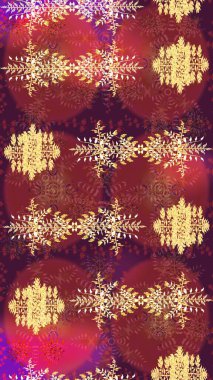 Karla süslenmiş Noel kar taneleri. Raster illüstrasyonu. Noel şenliği arka planı.