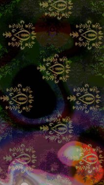 Düz Çiçek Elementleri Tasarımı. Siyah renkli şirin çiçek deseni. Renkli Bahar Teması eskiz kalıbı. Raster Modaya uygun kumaş deseni.