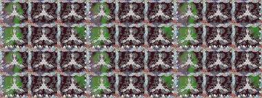 Renkli Bahar Temalı Kusursuz Arkaplan. Asya tekstil tarzında. Düz Çiçek Elementleri Tasarımı. Renkli çiçekler. Raster illüstrasyonu. Kusursuz çiçek deseni.