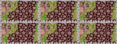 Tekrar eden çiçek arkaplanı, zarif kahverengi çiçek duvar kağıdı. Kahverengi renklerde çiçek desenleri, el yapımı papatyalar, papatyalar..