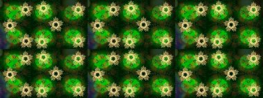 Yeşil, mavi ve gri renkte kar tanesi süsü. Kar tanesi süsü Raster illüstrasyonu. Güzel süs eşyası. Kar taneleri izole edildi.