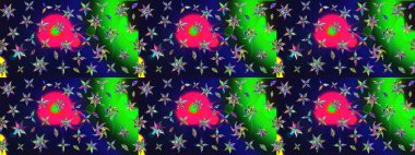 Gri renklerde. 3D çiçekler, eskiz. Raster illüstrasyonu.