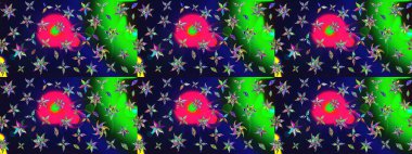 Gri renklerde. Gri renkli gri papatya deseni. Raster illüstrasyonu.