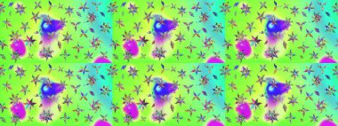 Yumuşak, yaz çiçekli arka plan. Yeşil renkli çiçekler. Raster çiçek desenli ve çiçekli..
