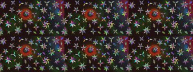 Çiçek desenli eskiz. Renkli Bahar Teması eskiz kalıbı. Düz Çiçek Elementleri Tasarım Raster illüstrasyonu. Gri renkli çiçekler.